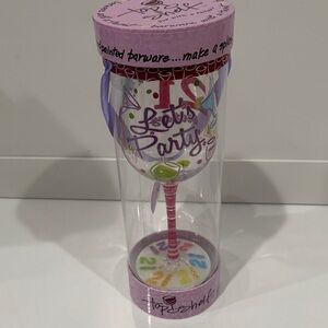 21st birthday/ Let's Party 🎉 Wine Glass - Pink and Purple